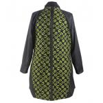 Autumn Jointed Print Pu Leather Jacket Womens With Buttons For Closure