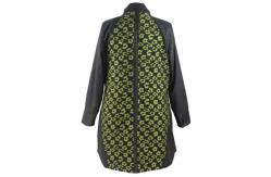 China Autumn Jointed Print Pu Leather Jacket Womens With Buttons For Closure supplier