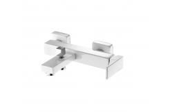China 25mm Ceramic Cartridge White Bath Mixer Taps Square Bath Shower Mixer supplier