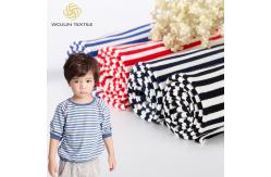 China Skin Friendly 100 Cotton Striped Fabric ,  Sweatshirt 193cm Striped Lycra Fabric supplier