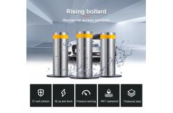 China 316 Stainless Steel Automatic Retractable Parking Bollards With Reflective Stripe supplier
