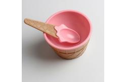 China Children Ice Cream Cups With Spoon Plastic Reusable supplier