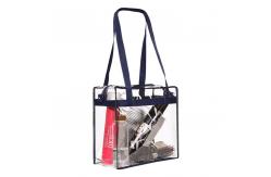 China Plastic Tote Bag With Zipper Closure Transparent supplier