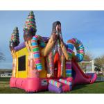 Combo Sugar Shack Inflatable Bouncy Slide Digital Printing for sale