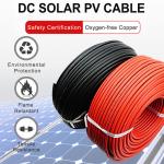 Single Core TUV DC Solar Cable 6mm2 High Temperature Resistant for sale