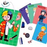 Uniforms for Firefighter Doctor Policeman, Chef Magnetic Jigsaw Puzzle Birthday Gift For Kindergarten for sale