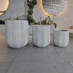 Textured Surface Round Fiber Clay Planter D480*H480 For Elegant Plant Arrangements