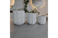 China Waterproof and Fireproof Fiber Clay Flower Planters with Modern Hand Carving Design supplier