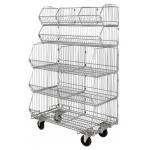 Mobile Chrome Stackable Wire Basket Rack For Medical Articles With 5 Bins Hospital for sale
