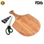 High-Grade Pizza Peel Pizza Paddle with Pizza Scissors Cutting Board for Cheese, Meat & Veg for sale