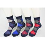Organic Cotton Yellow Mens Argyle Dress Socks With Elastic Persistent Material for sale