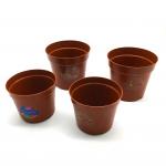 Hydroponics PP Bonsai 85mm Orange Plastic Flower Pots With Label