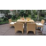 Brown Wicker Rattan Garden Dining Sets , Conservatory Furniture Set for sale