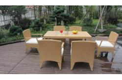 China Brown Wicker Rattan Garden Dining Sets , Conservatory Furniture Set supplier