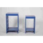 Blue Modern Nesting Tables , Ergonomic Wooden Bedside Table 58 Cm Height
