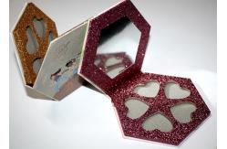 China Hexagon Makeup Empty Eyeshadow Palette Packaging With Glitter Paper supplier