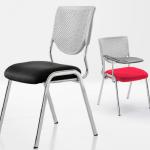 Customized Ergonomic Office Chair With Writing Board Plastic Mesh Back / Stacking Training Chair for sale