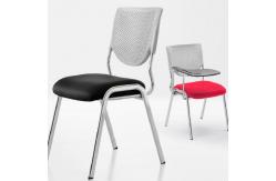 China Customized Ergonomic Office Chair With Writing Board Plastic Mesh Back / Stacking Training Chair supplier