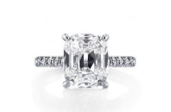 China White CZ 925 Sterling Silver Engagement Ring 18K Gold Plated Baguette Cut supplier