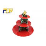 Corrugated Cardboard Cake Display , Customize Shape Cardboard Tiered Cupcake Stand for sale