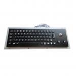 Electroplated Black Rugged Vandalproof IP65 Compact Panelmount Stainless Steel Keyboard With Trackball for sale