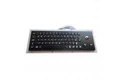 China Electroplated Black Rugged Vandalproof IP65 Compact Panelmount Stainless Steel Keyboard With Trackball supplier