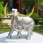 Polishing Stainless Steel Metal Elephant Sculpture 316L for sale