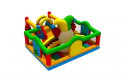 China Clown Inflatable Fun City Amusement Park Kids Inflatable Bounce House supplier
