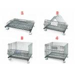 Metal Wire Mesh Storage Cages , Stackable Collapsible Wire Mesh Containers