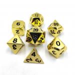 Champagne Gold Color Metal Polyhedral Dice Desktop Game Dice Set for sale