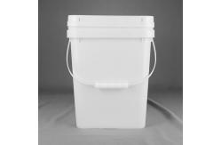 China Chemical Resistant White Square Plastic Bucket with Handle and Lid supplier