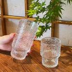 330ml 200ml Embossed Glass Tumbler Highball Glasses for sale