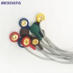 TPU Material ECG EKG Cables shielded Leadwires 4 Leads Colorized Cable Snap IEC Din 1.5mm Plug nihon kohden for sale