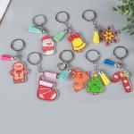 Christmas Festival Snowman Keychain Transparent Acrylic Key Ring with Custom Pattern for sale