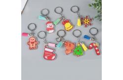 China Christmas Festival Snowman Keychain Transparent Acrylic Key Ring with Custom Pattern supplier