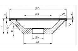 China High Efficiency CBN Diamond Grinding Wheels 12C9 Shape For Carbide - Tipped Tools supplier