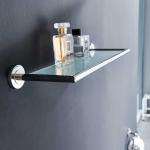 304 Stainless Steel Shower Organizer Vanity Frosted Glass Corner Shelf Satin Polished for sale