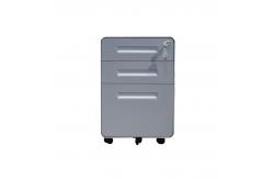 China Steel Mobile Pedestals Round Edge Drawer Storage With Three Drawers supplier