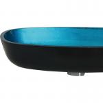Sky Blue Handmade Rectangular Vessel Sinks Tempered Glass 12mm