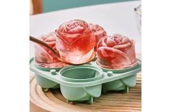 China 3D Rose Shaped Ice Cube Tray Silicone Mold Food Grade 9 Cavities supplier