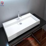 Bathroom Rectangular Basin Wall Hung  16kgs Compact Wall Mount Sink for sale