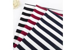 China Custom Cotton Lycra Rib Knit Fabric Summer T Shirt Plain Striped Material supplier