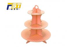 China Retail Disposable Cardboard Cake Display Three Tiers 33.2cm Stable Structure supplier