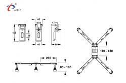 China Super Flat Odm 100x100cm Shower Tray Legs With Ads Plus Wall Anchors supplier