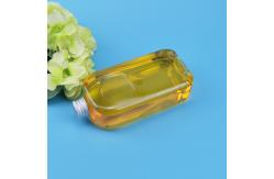 China 36g Flat Square PET Clear Plastic Juice Bottles With aluminum Lids supplier