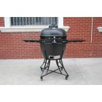 61cm Ceramic Black 24 Inch Kamado Grill Bamboo Shelves And Handle for sale