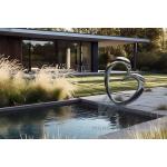 Garden Yard Modern Art Mirror Polished Love Heart Sculpture for sale