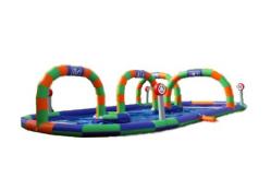 China Children Inflatable Amusement Park With Entertaining Race Track supplier