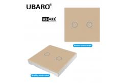 China 2 Button Wifi Button Switch Plastic Shell 433mhz Button Tempered Glass Panel supplier