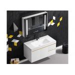 New White Design Bath Room Vanity Units Solid Surface Wash Basin Wooden Panel Bathroom Cabinet With Mirror for sale